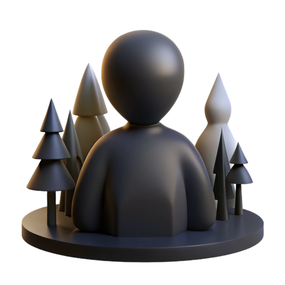 magnificent artistic 3D Render Figurine in a Winter Forest detailed png