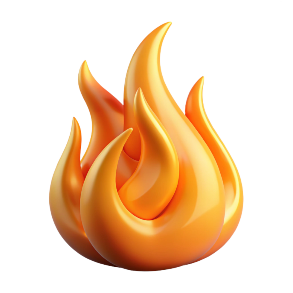 impressive modern 3D Render of Abstract Flame, Fiery Design Element genuine png