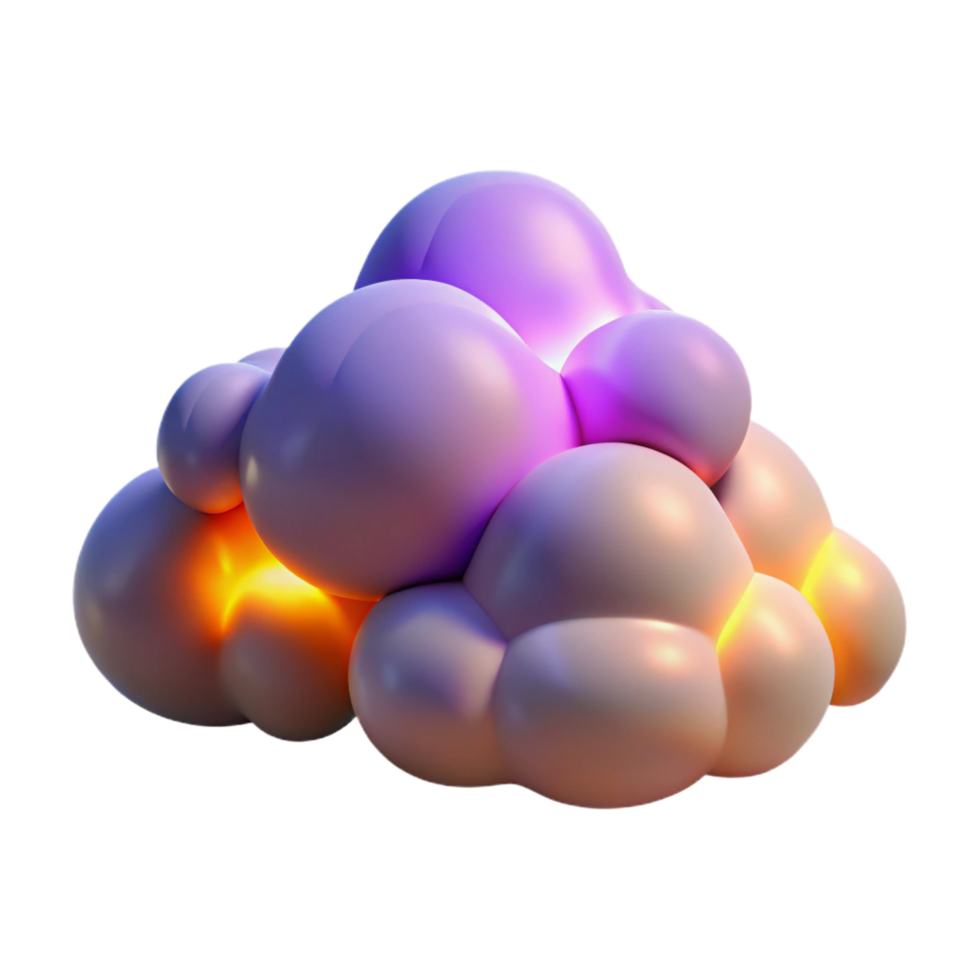 vibrant rustic Abstract 3D Render Glowing Orb Cluster 4K png
