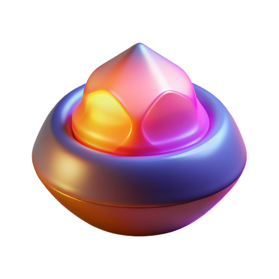 elegant artistic Abstract 3D Render Colorful, Glowing Orb high quality png