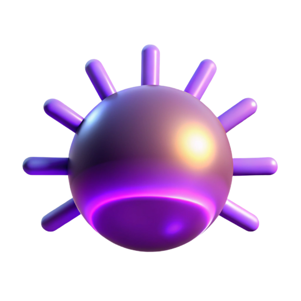 stunning rustic Abstract 3D Purple Sphere with Protrusions genuine png