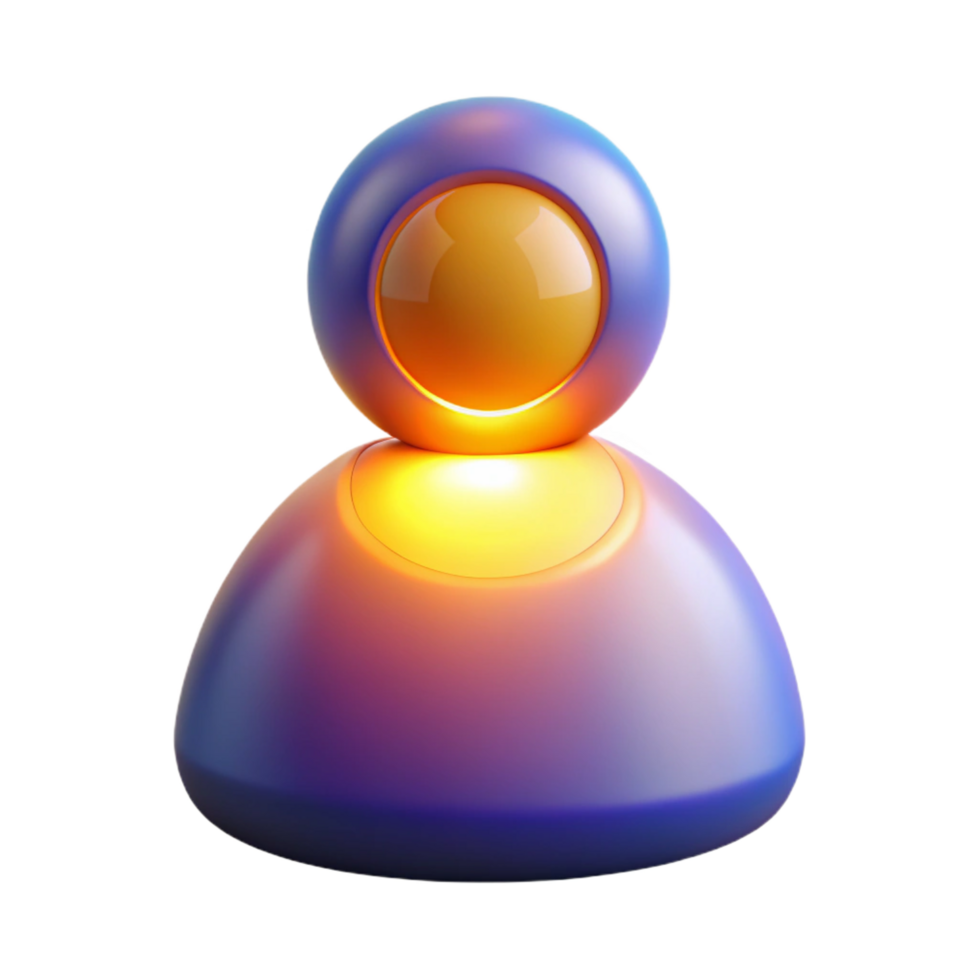 stunning modern Glowing 3D User Icon Abstract Avatar Design 4K png