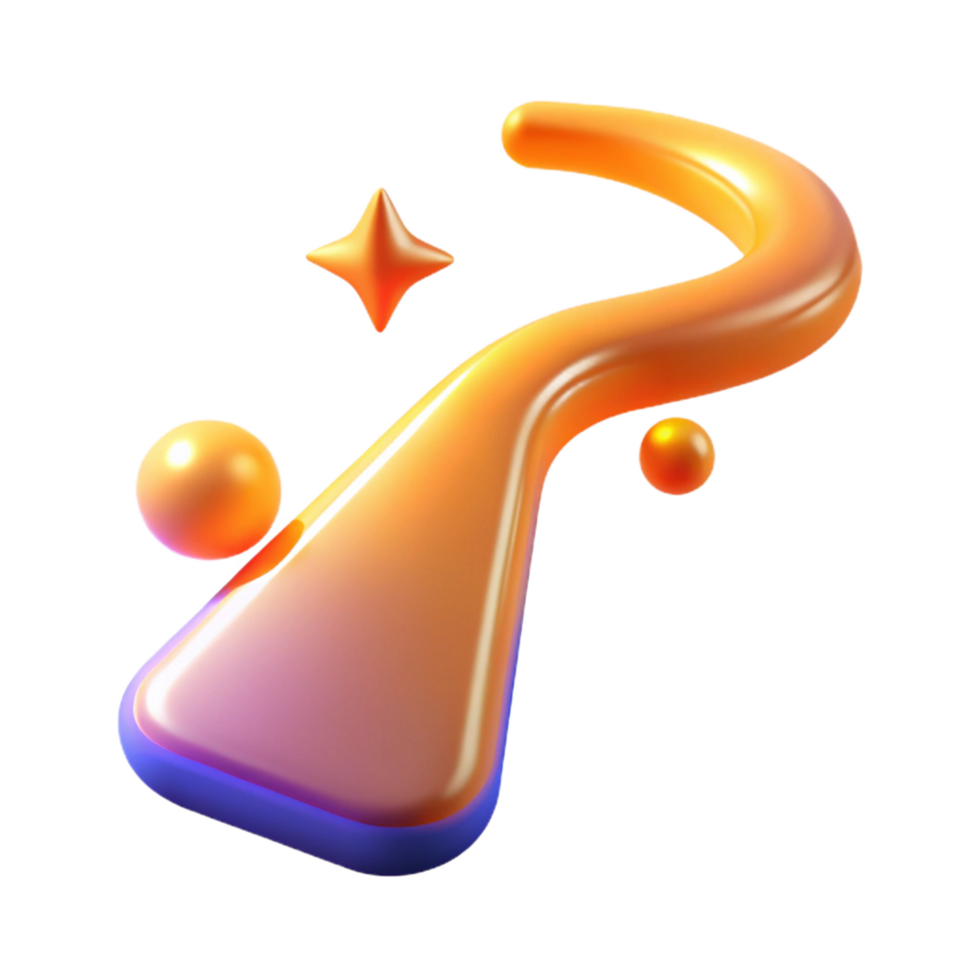 magnificent abstract Abstract Orange 3D Shapes, Shiny, Gradient, Flowing Design high resolution png