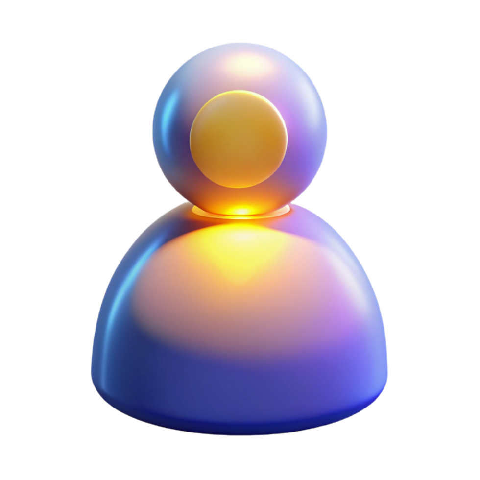 serene minimalist Glowing 3D User Icon Abstract Avatar Design authentic png