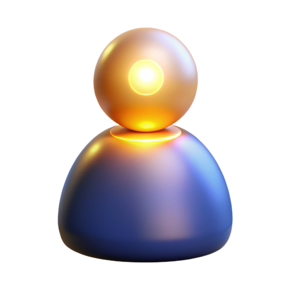 impressive creative Glowing Orb User Icon Abstract 3D Avatar genuine png