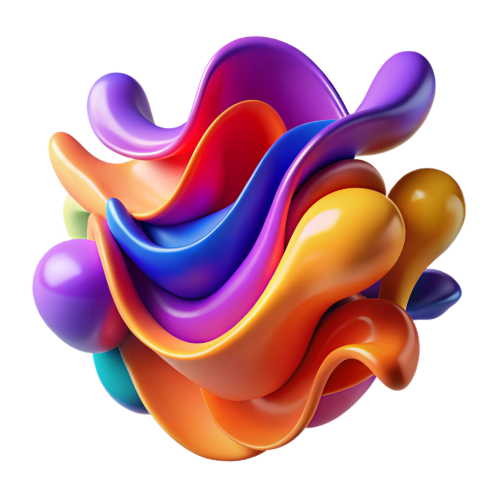 Vibrant 3D Abstract Colorful Wave Background png