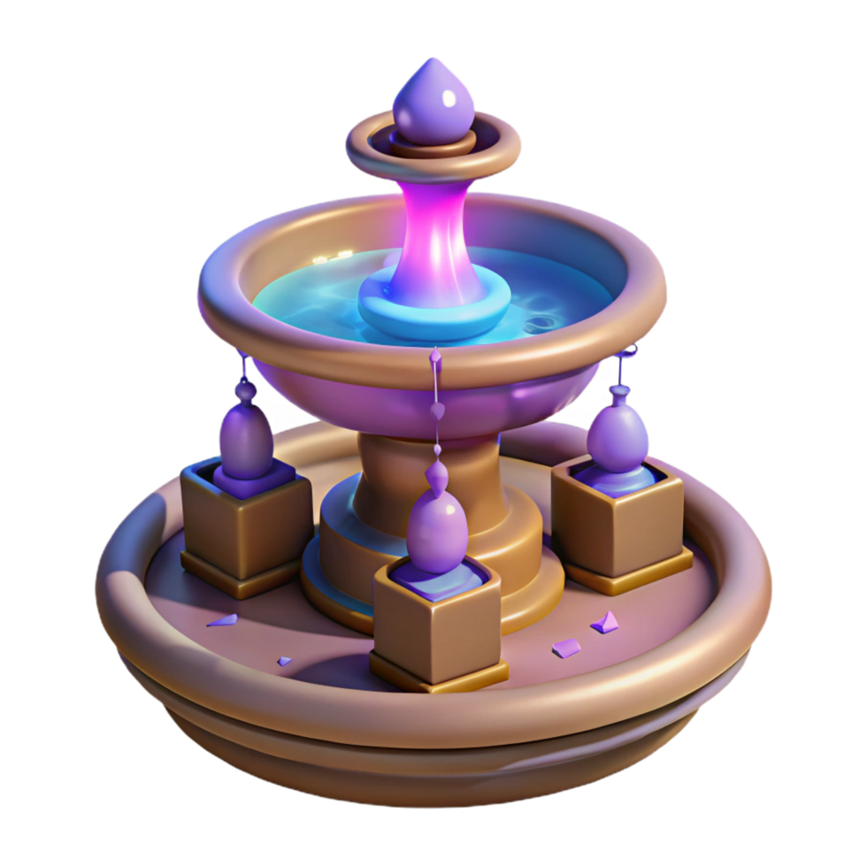 Fantasy Fountain 3D Render png