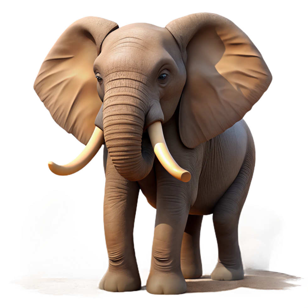 African Elephant 3D Render png