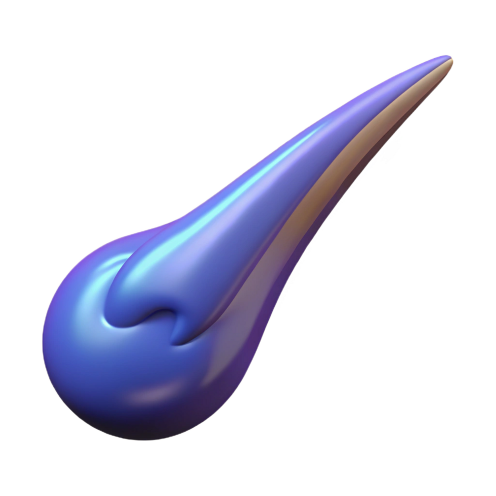 3D Abstract Purple Blob Illustration png