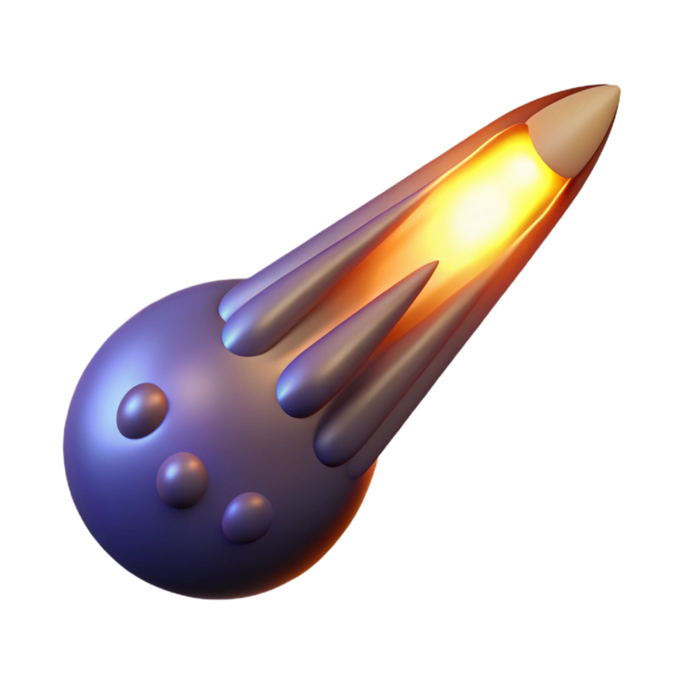 3D Cartoon Comet Illustration png