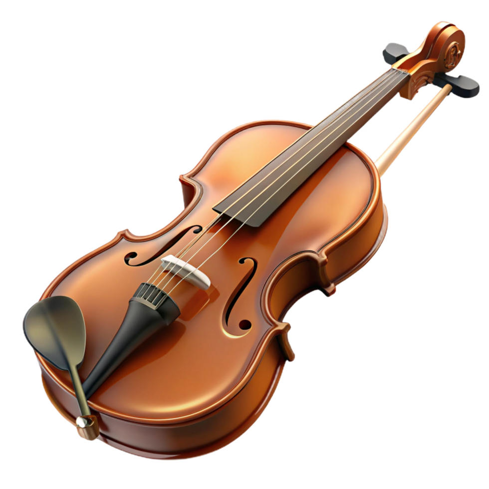 3D Render of a Polished Violin png