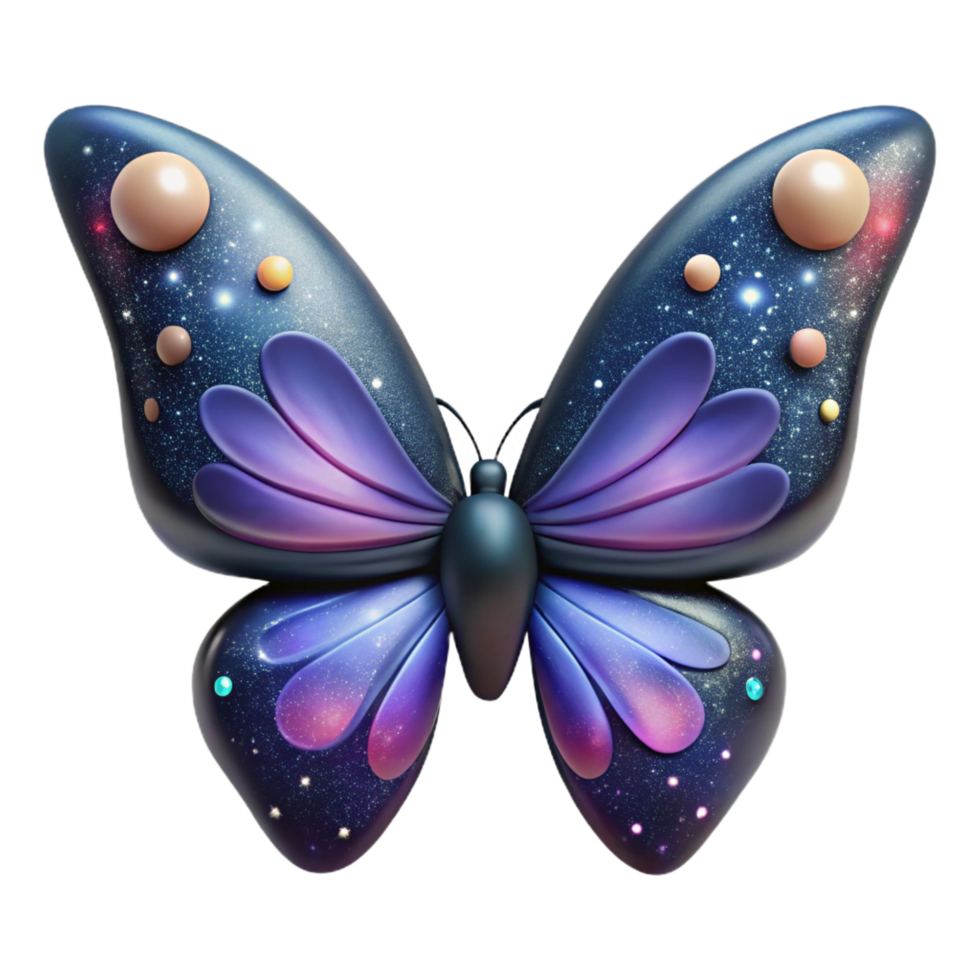 Cosmic Butterfly 3D Render png