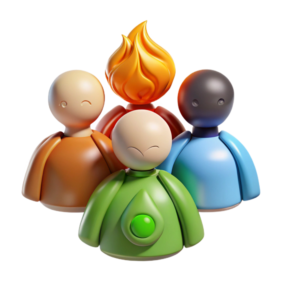 3D Render Diverse Unity Group Illustration png