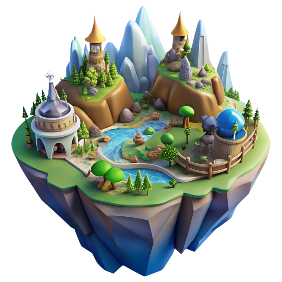 Fantasy Island 3D Render png