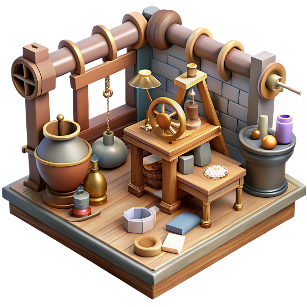 Isometric Workshop 3D Illustration png