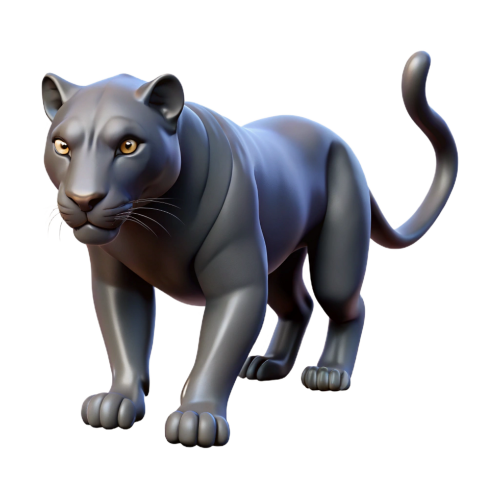 3D Render Black Panther Model png