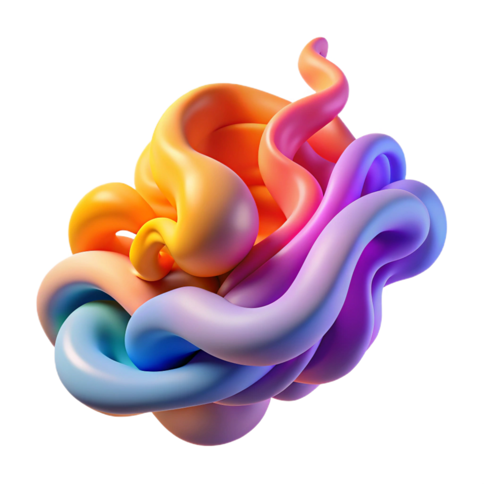 Abstract 3D Colorful Swirls png