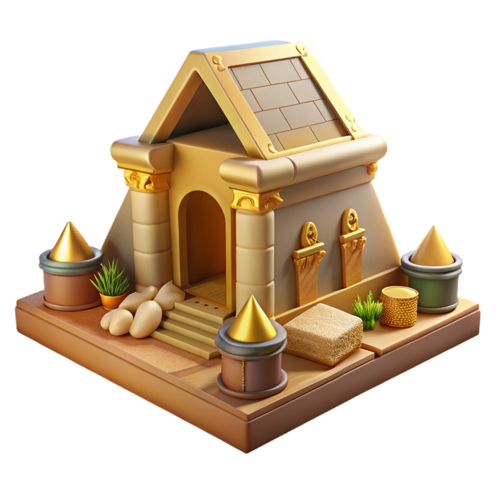 Golden Temple 3D Render png