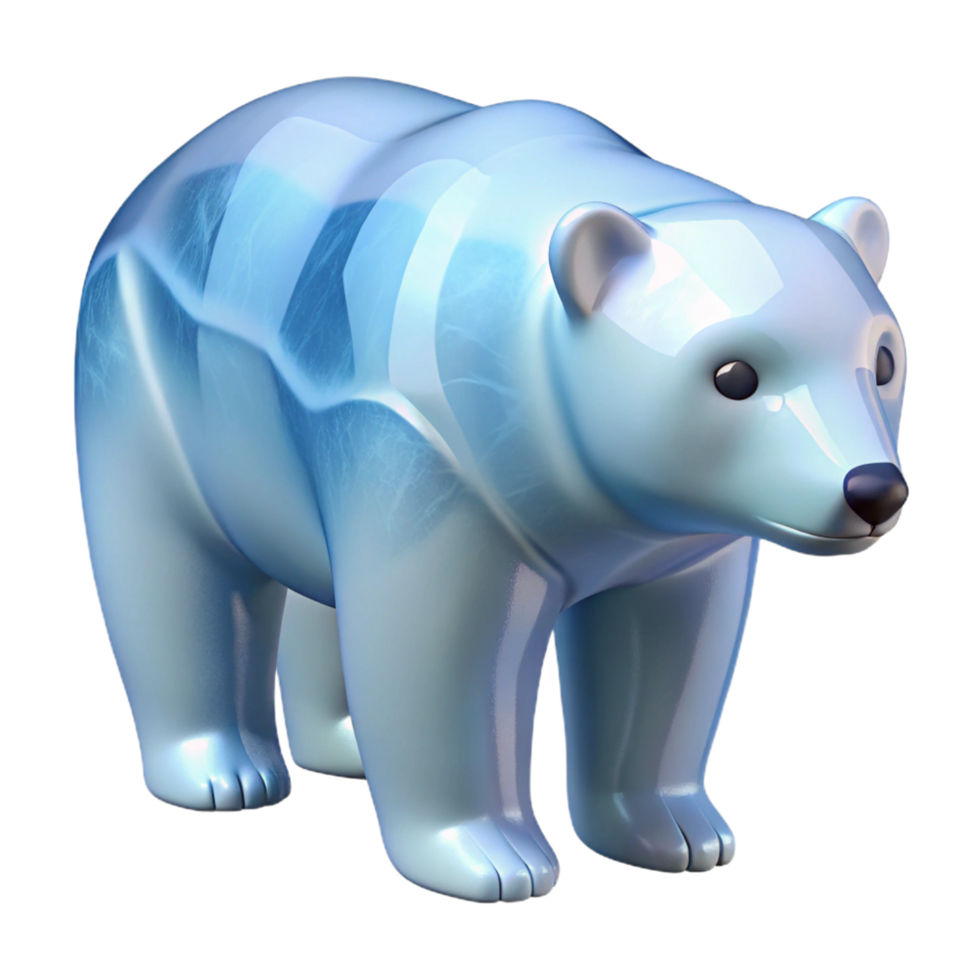Icy Polar Bear 3D Render png