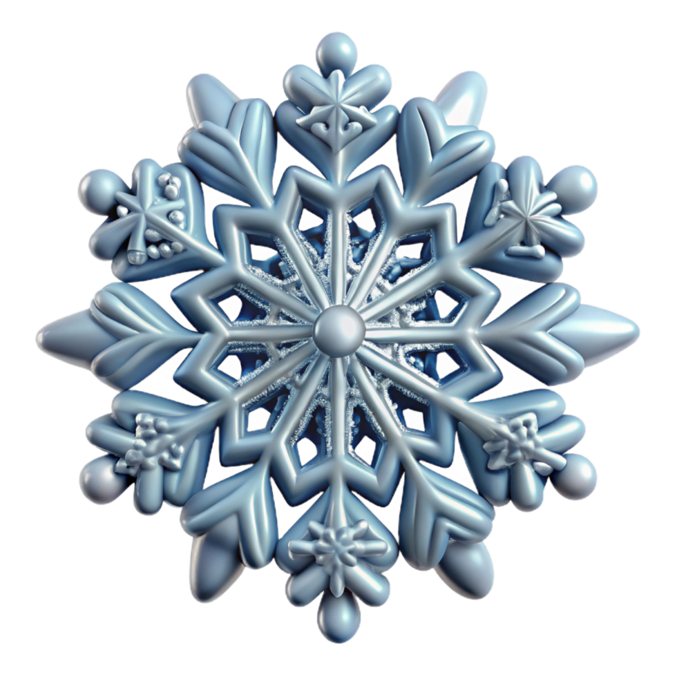 3D Render of Intricate Snowflake png