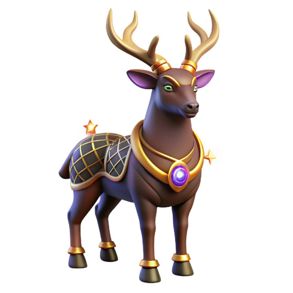 Majestic 3D Render of a Mythical Deer png