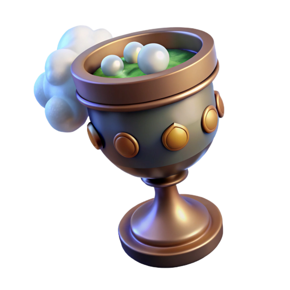3D Render of Ornate Chalice with Pearls png