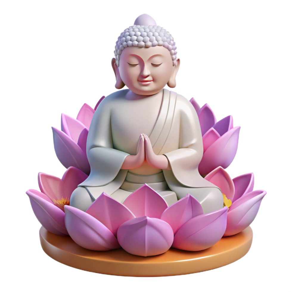 3D Render Buddha Lotus Serenity png