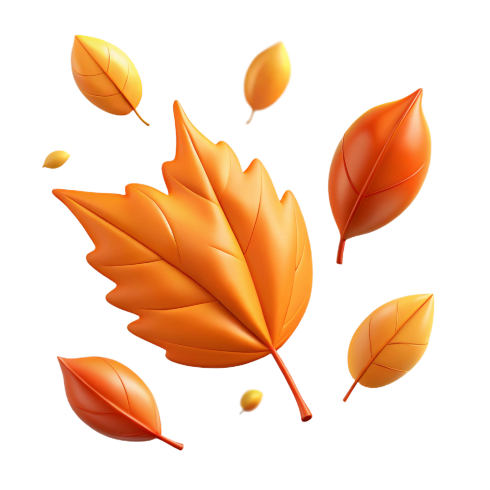 3D Render Autumn Leaves Falling png
