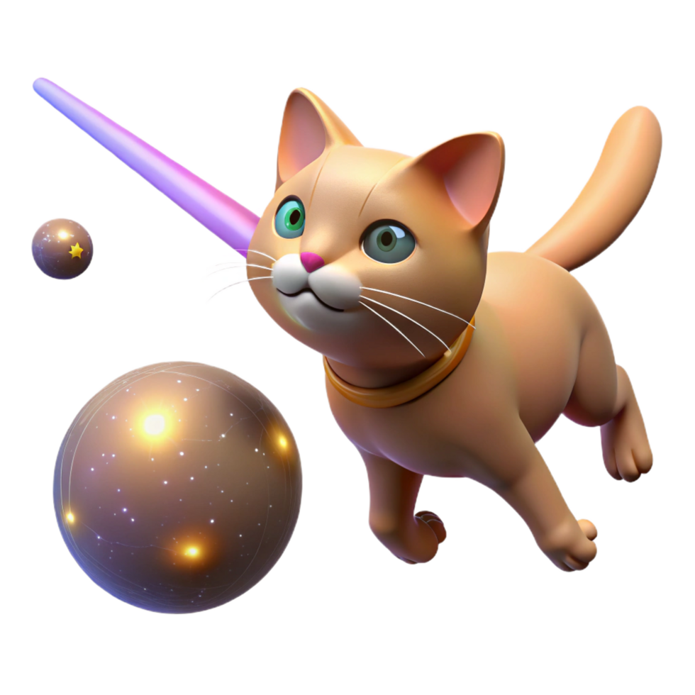 Cute Kitten 3D Render png