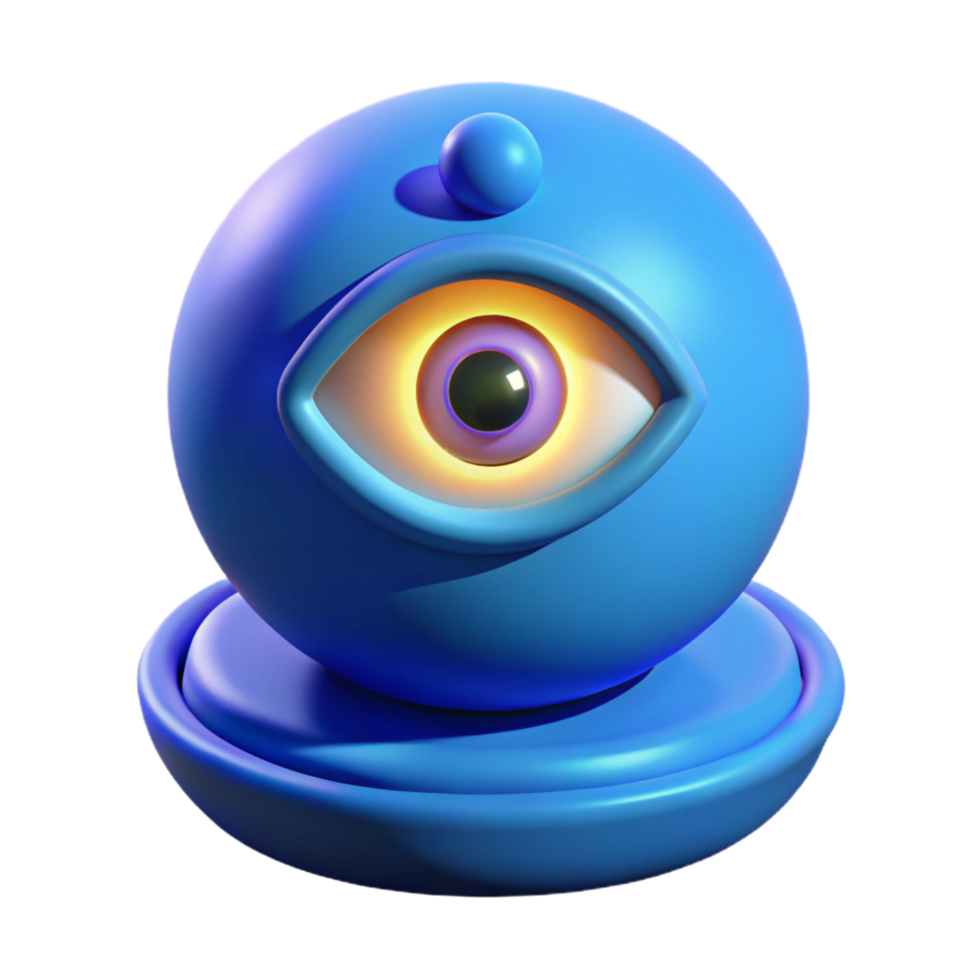 3D Render Blue Eye Orb Abstract Background png