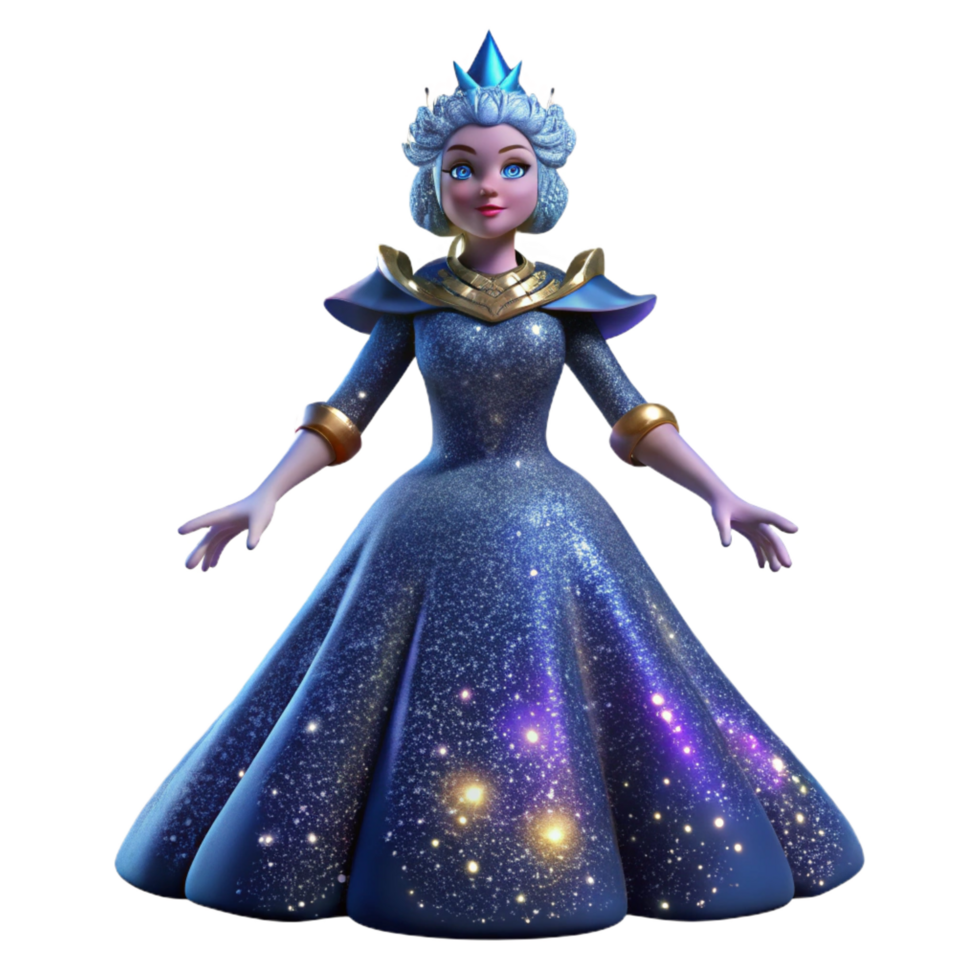 Cosmic Princess 3D Render png