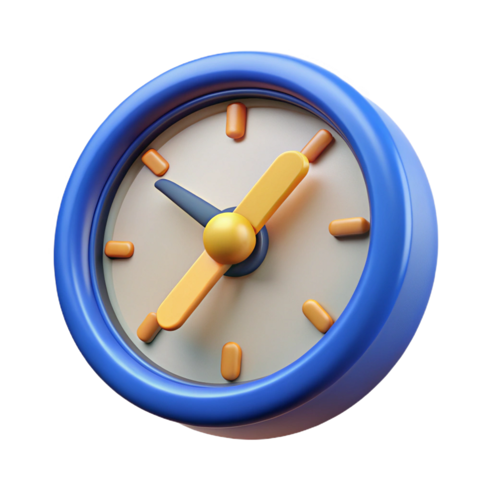 3D Clock Icon Illustration png