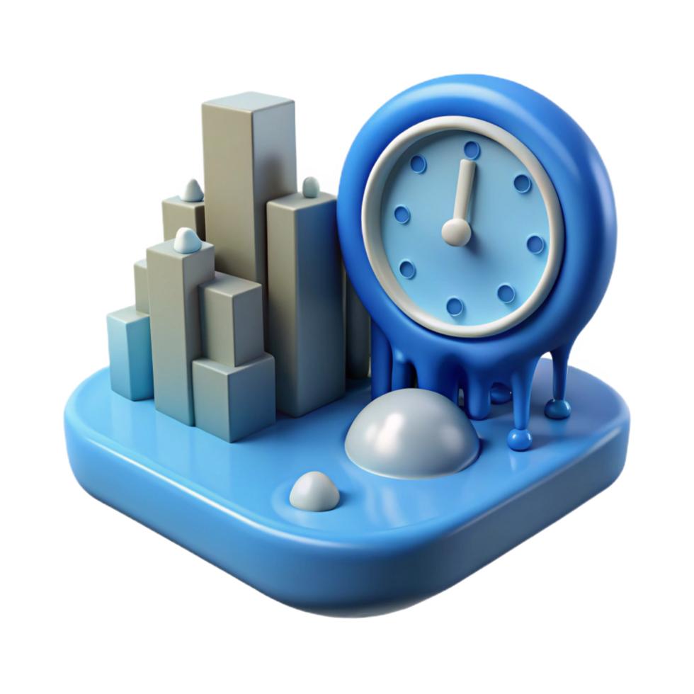 Abstract 3D Render Time and Progress png