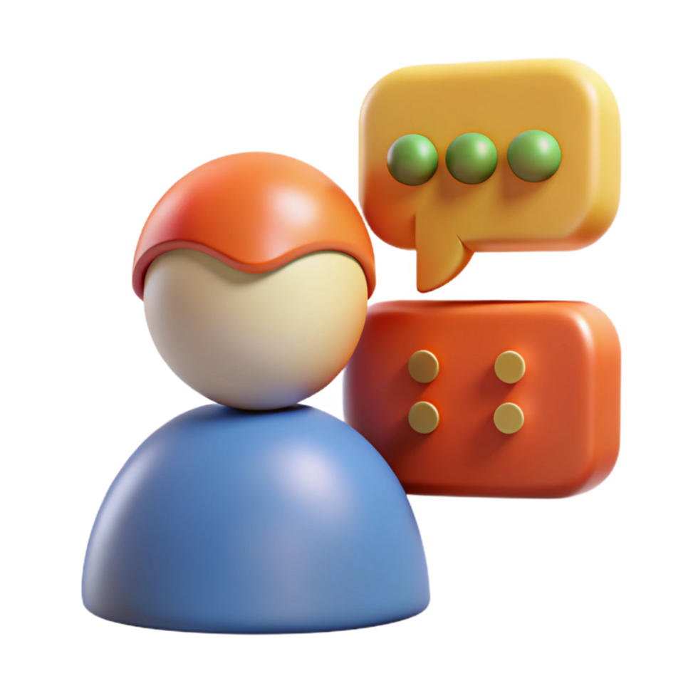 3D Illustration User Interface Chat Support png