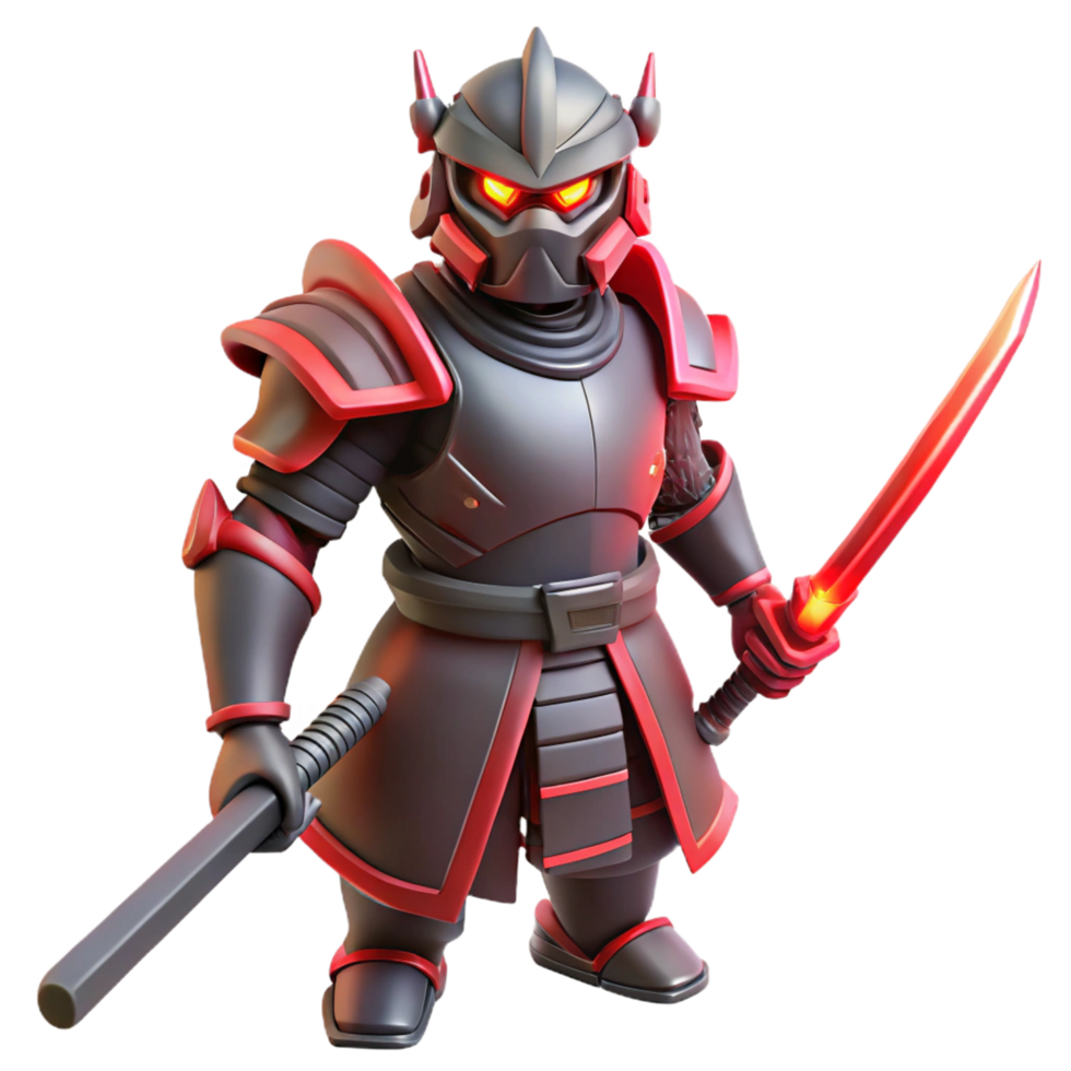 3D Render Dark Samurai Warrior png