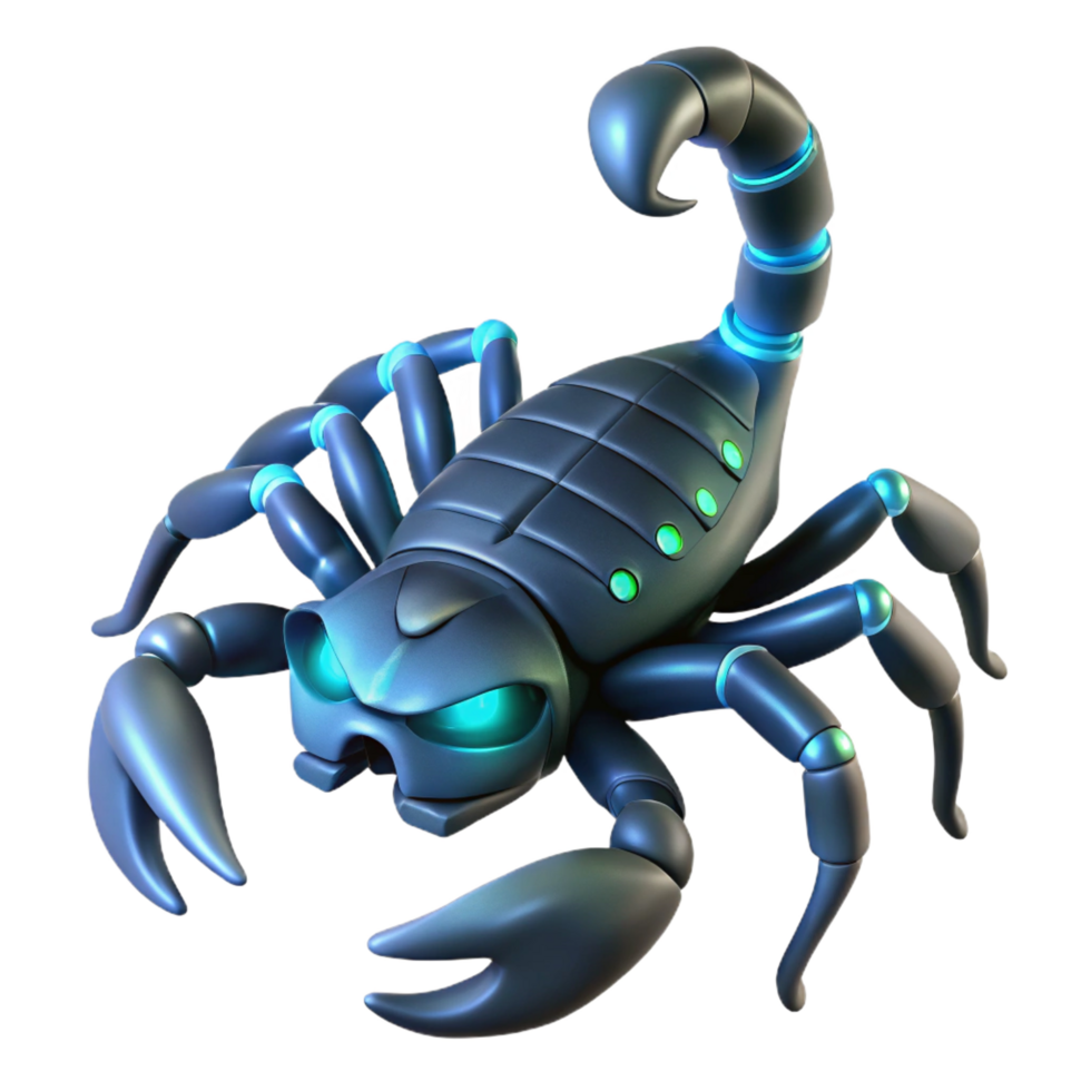Cyber Scorpion 3D Render png