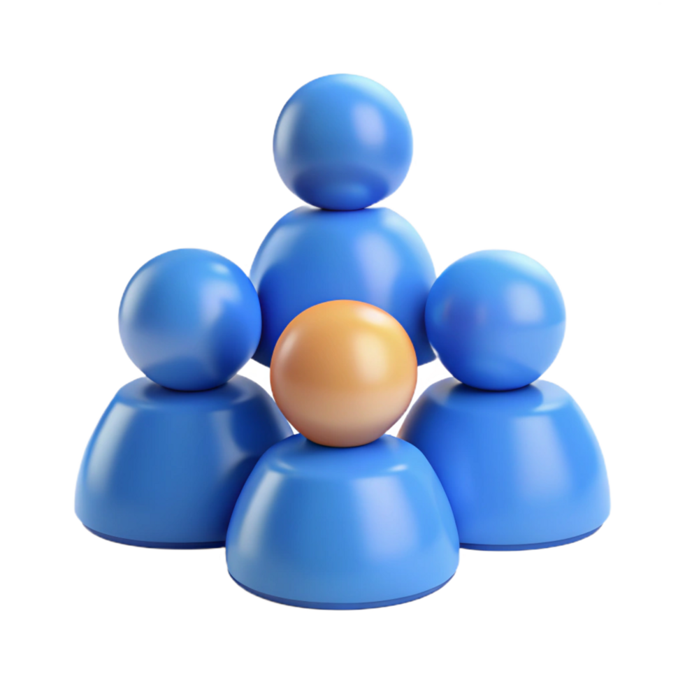 3D Illustration Teamwork Group png