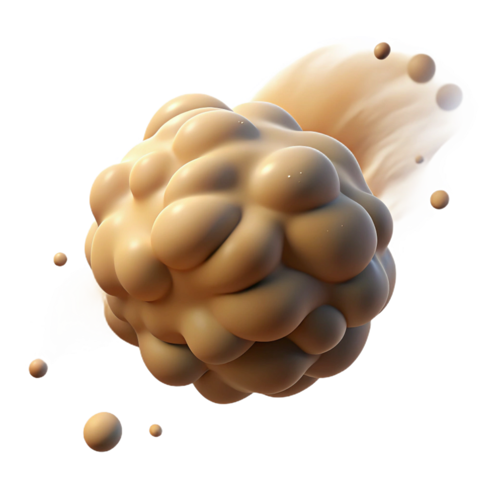 Abstract 3D Render of Beige Globules png
