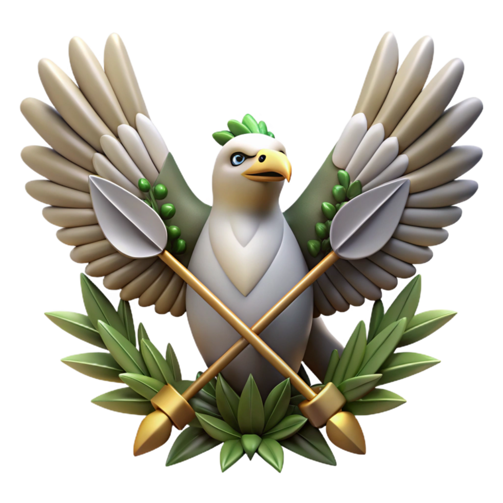 3D Bird Emblem Illustration png