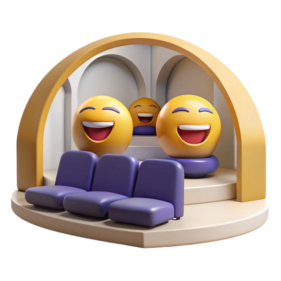 Laughing Emojis 3D Render Illustration png