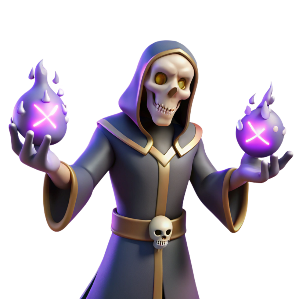 3D Render Undead Sorcerer with Potion png
