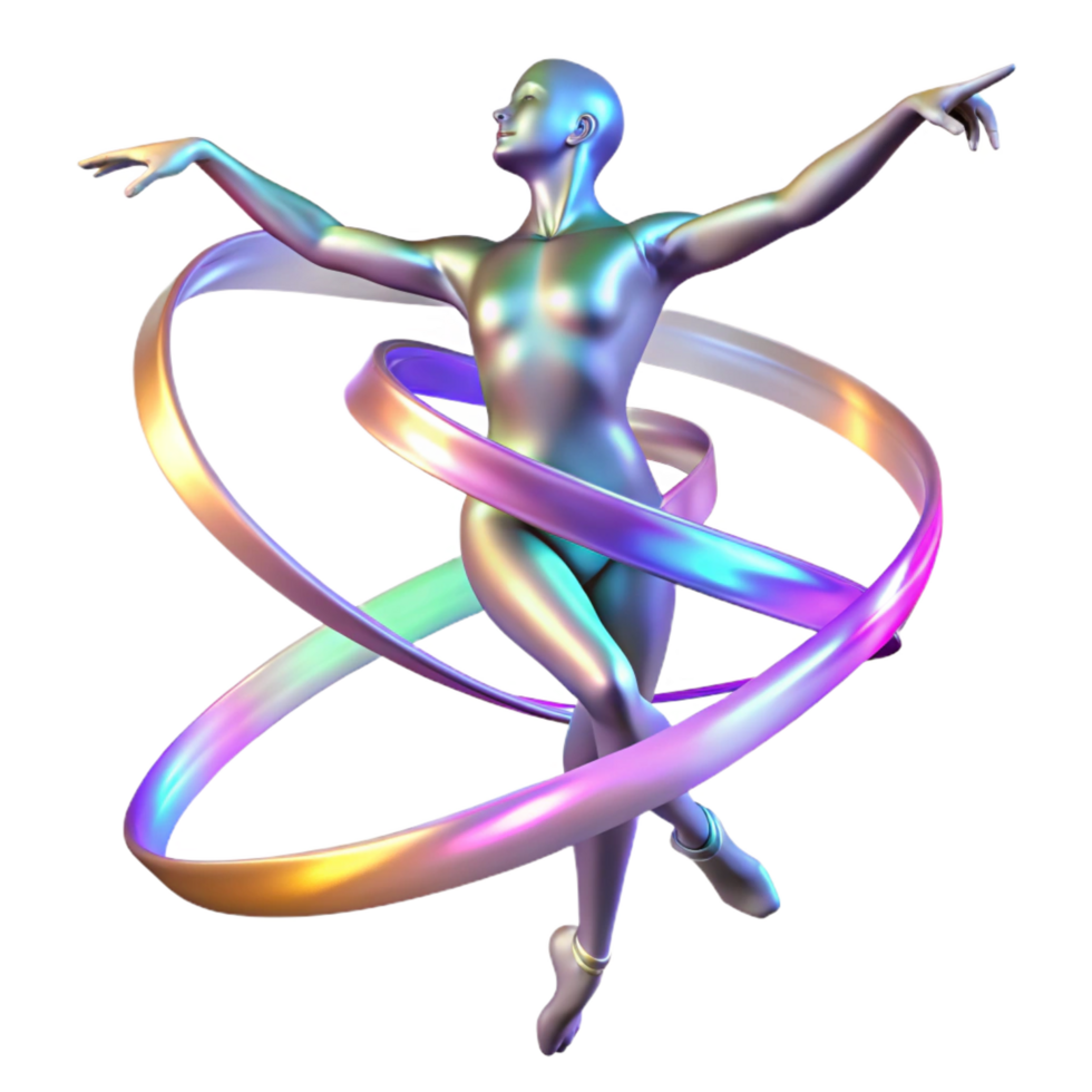 Graceful 3D Render of a Dancer png