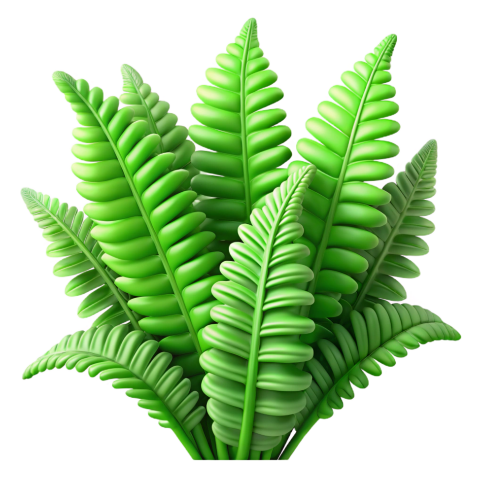 Vibrant 3D Fern Illustration png