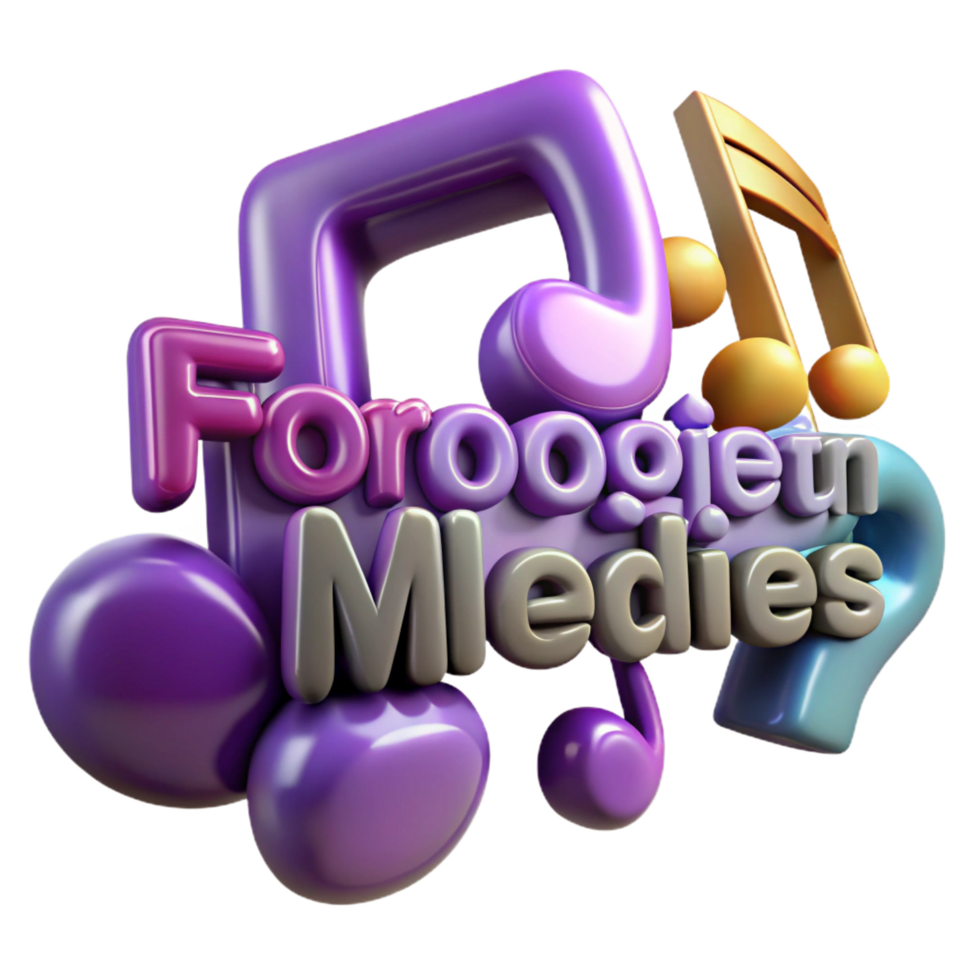 3D Music Notes Illustration png