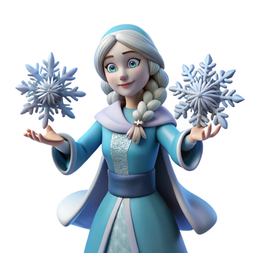 Winter Princess 3D Render png