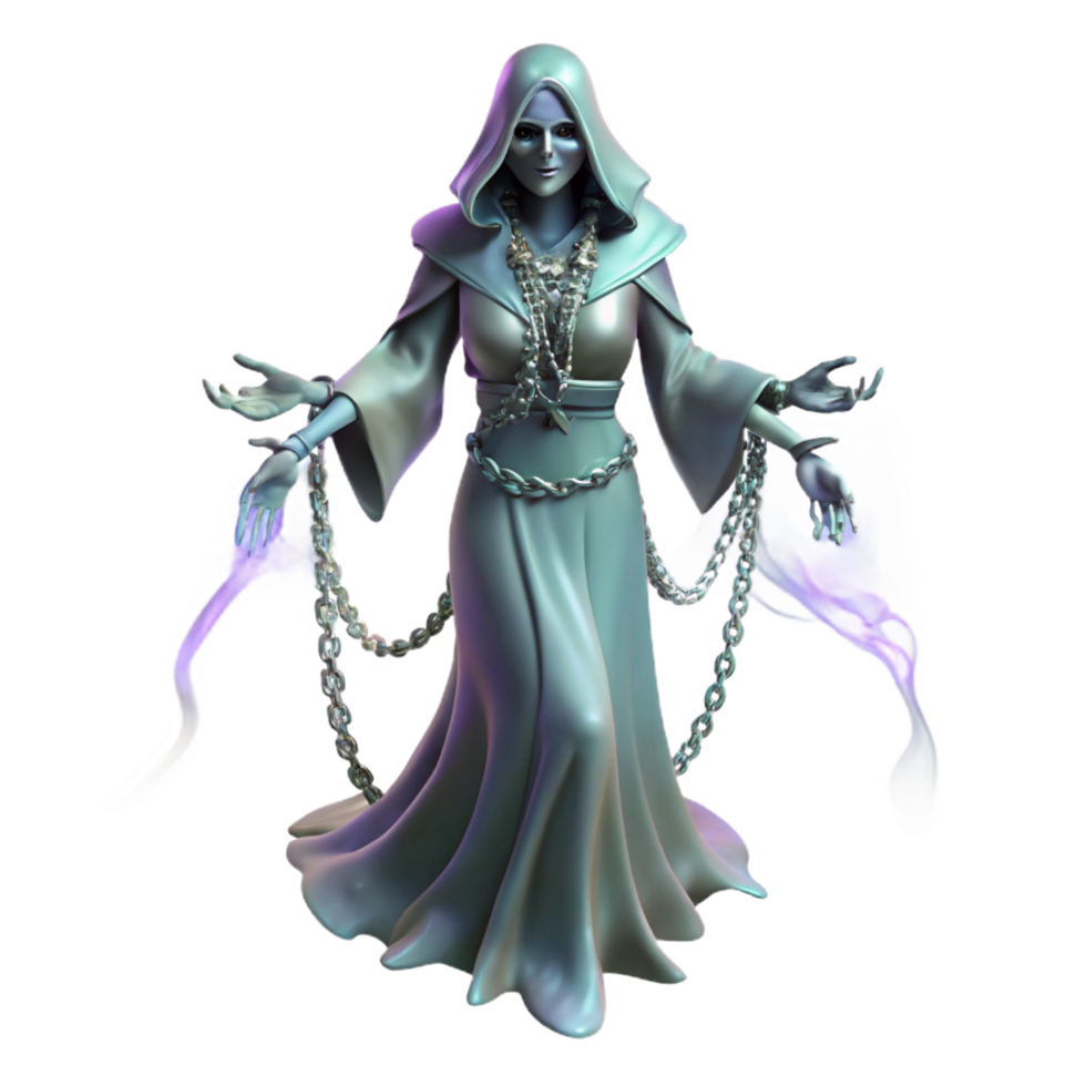 Spectral 3D Render of a Ghostly Woman png