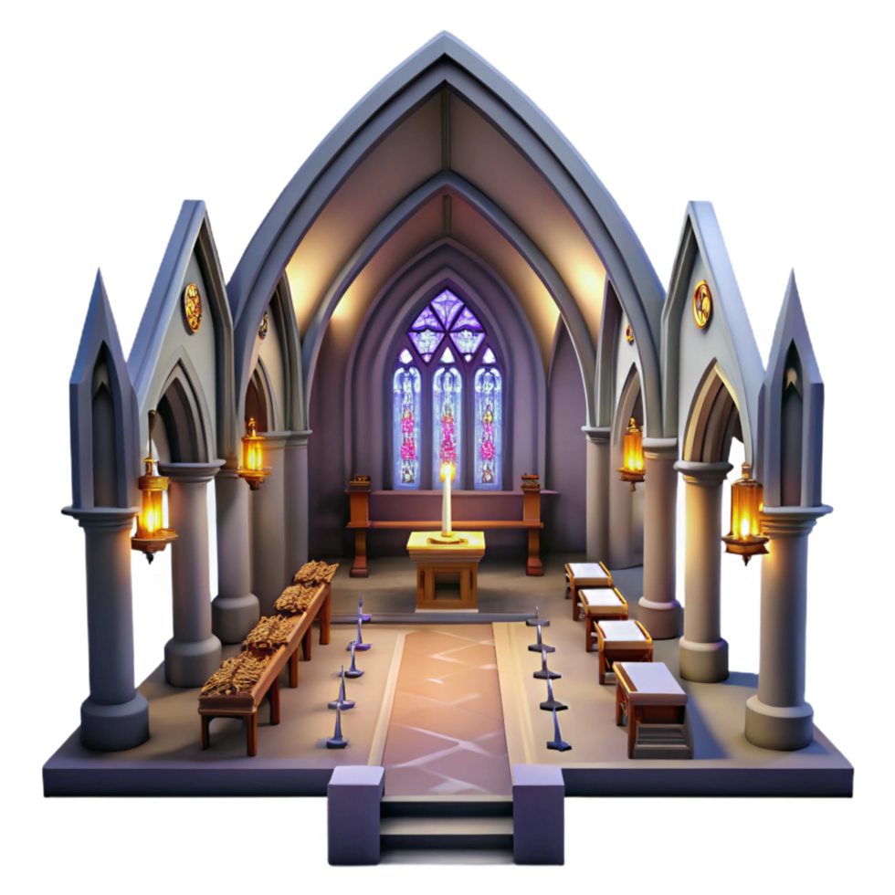 3D Model of a Gothic Chapel png