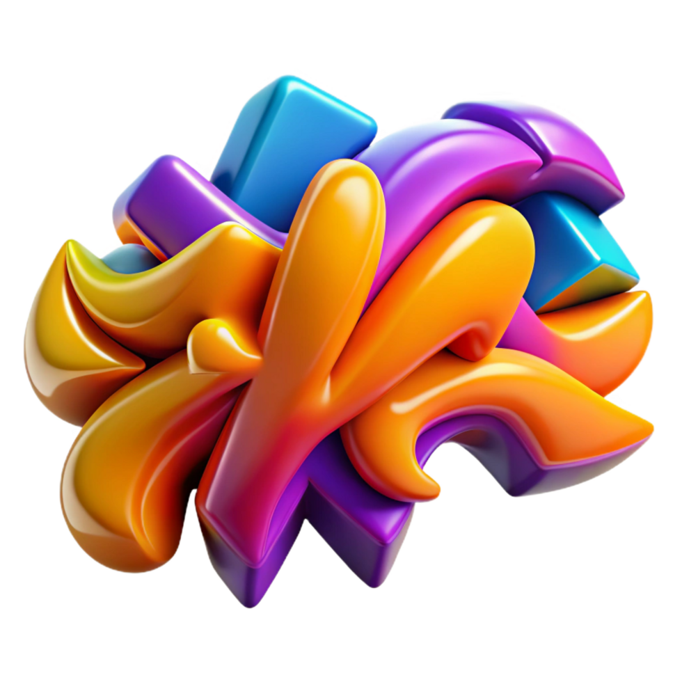 Vibrant 3D Abstract Background png