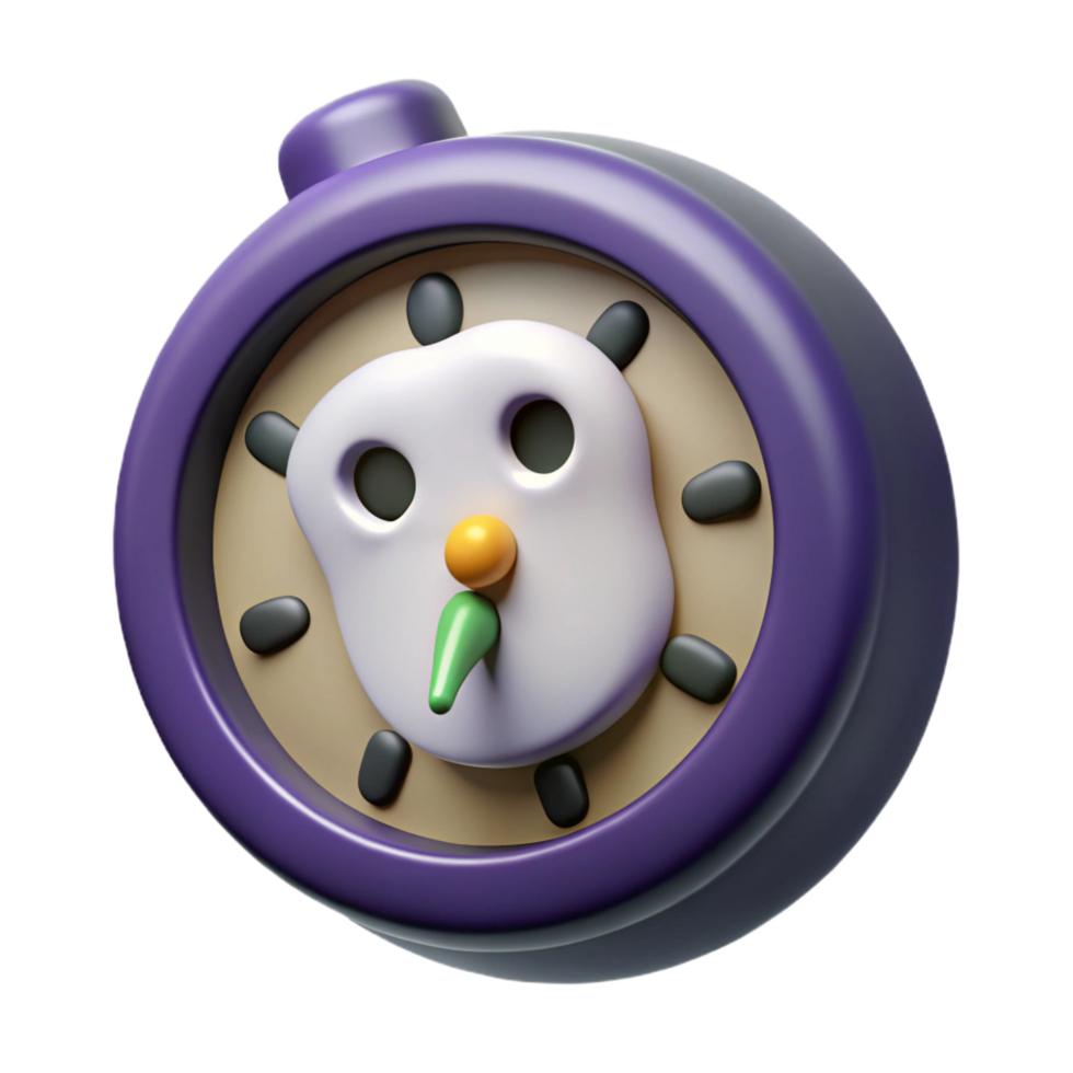 3D Cartoon Clock Illustration png
