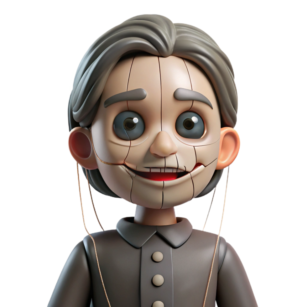 3D Render Wooden Puppet Illustration png